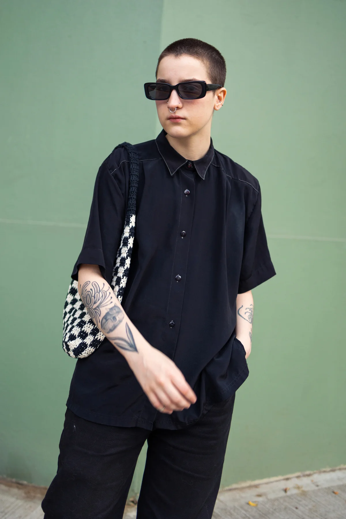 Non-binary wearing black