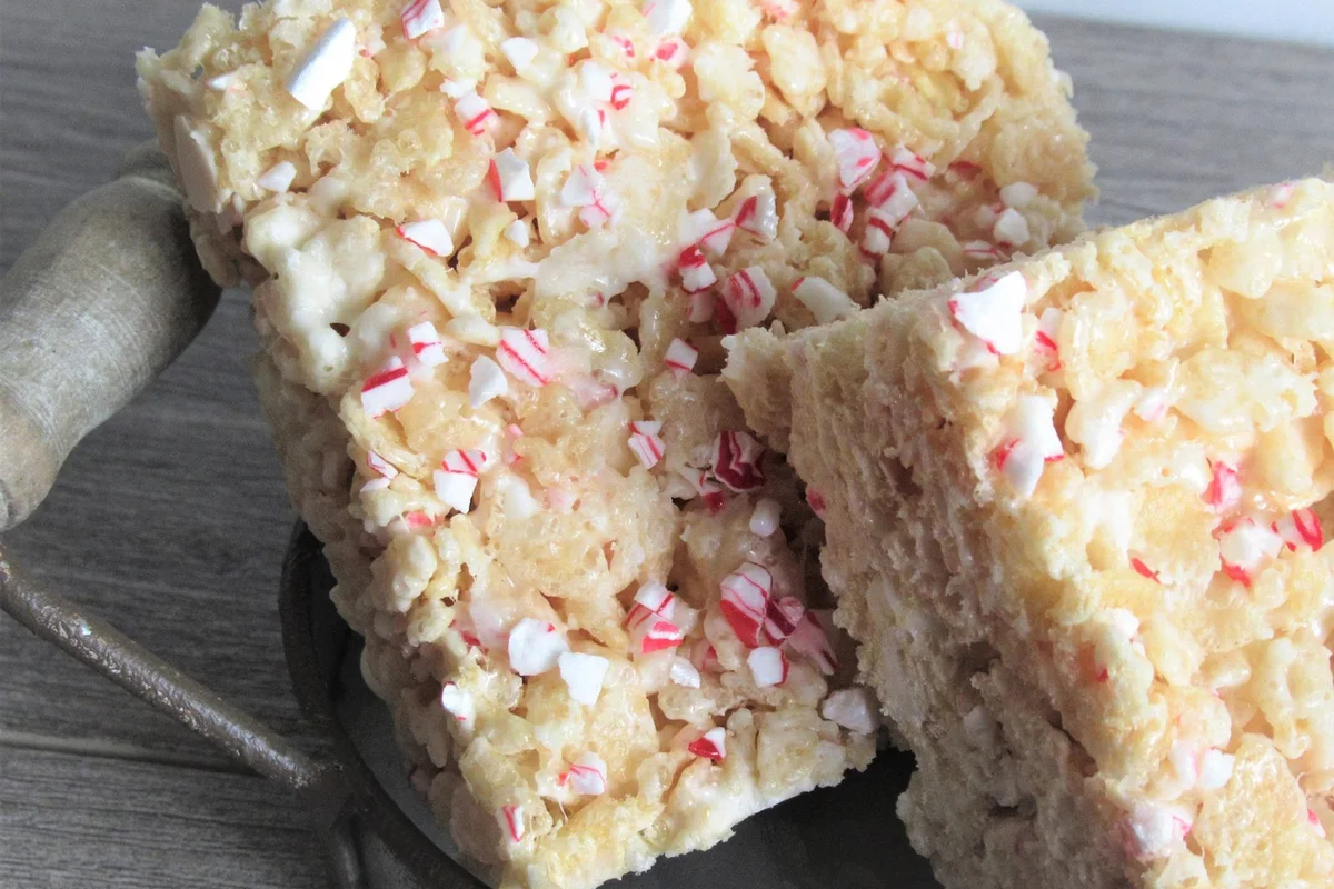 Peppermint Bark Rice Krispie Bars