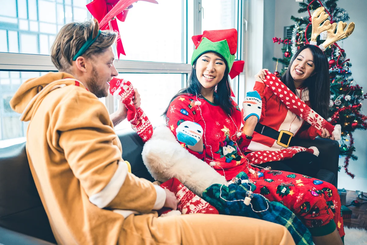 Christmas party in season costumes