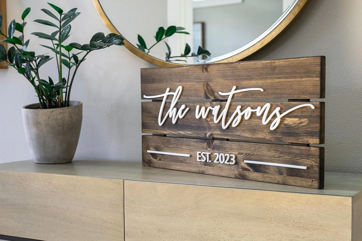 Personalized Family Name Sign - Wedding Gift