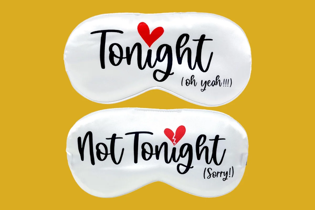 Set of 2 Tonight/Not Tonigt Reversible Sleeping mask for New Couple