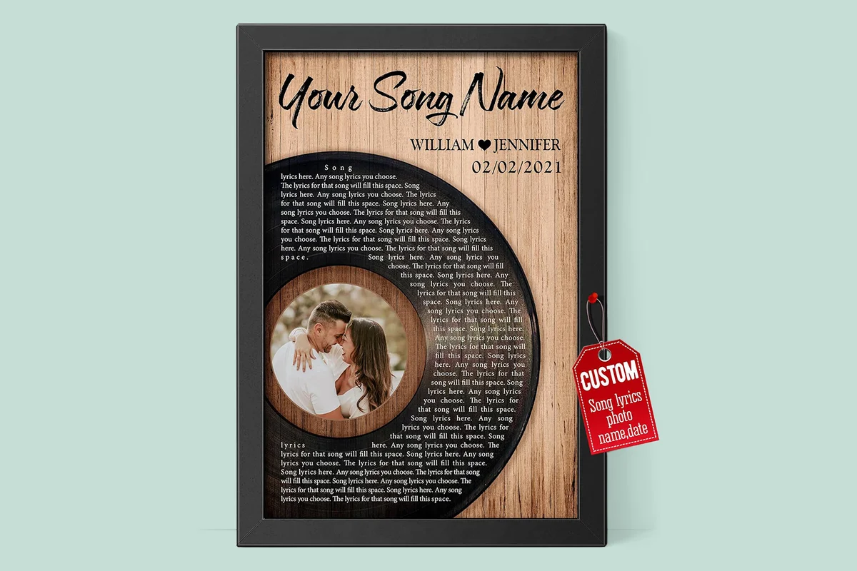 Customized Song Lyrics Canvas Framed Gift