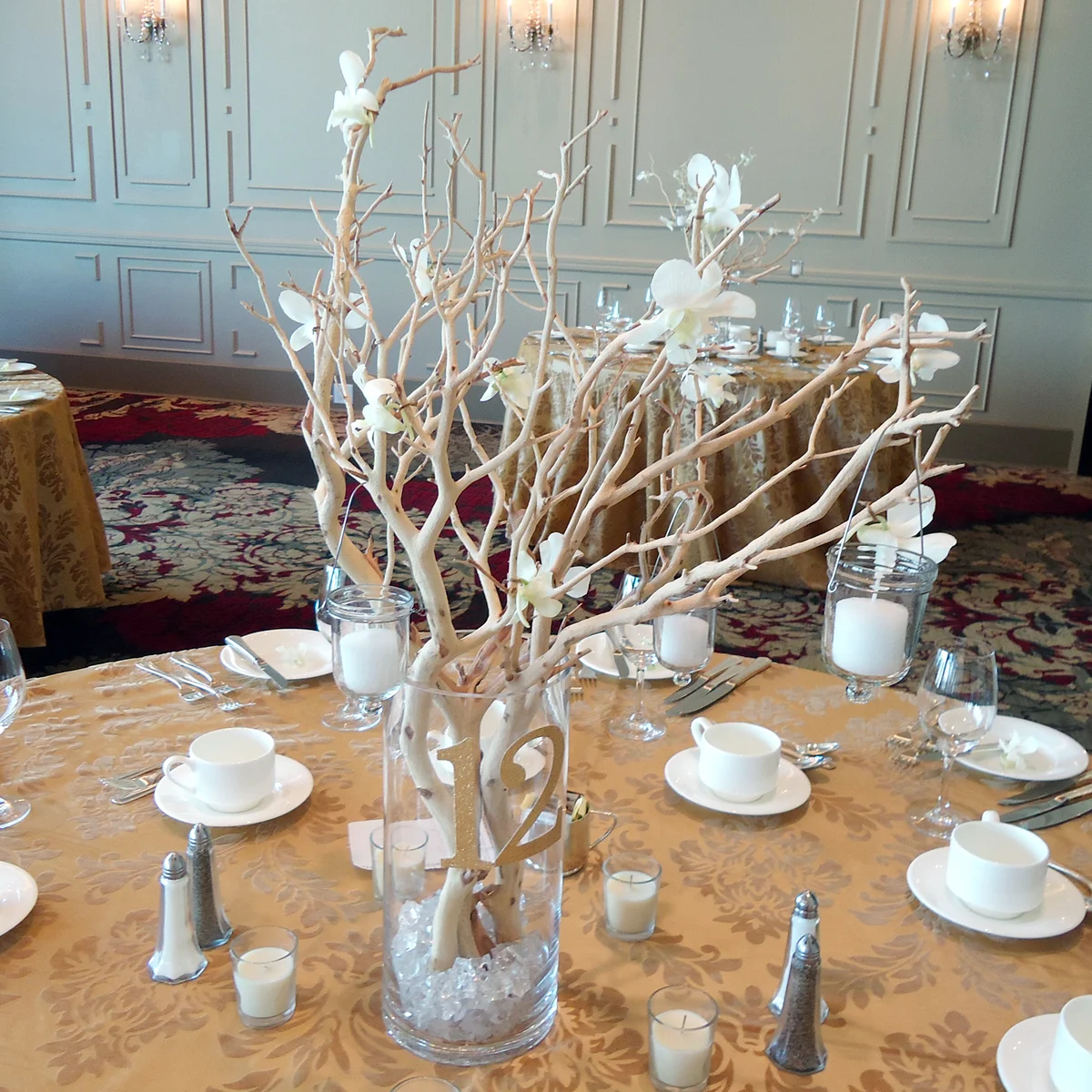 Centerpiece at a wedding reception