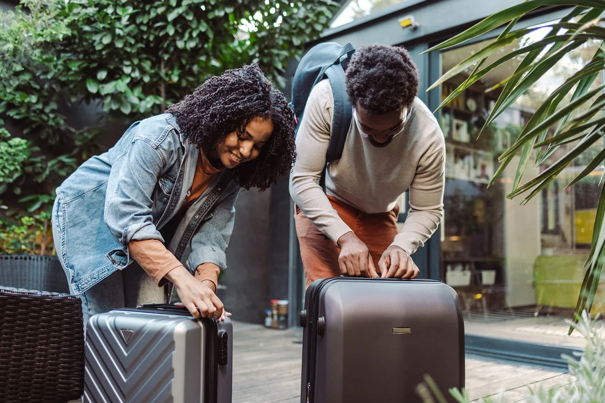 Couple preparing for a travel