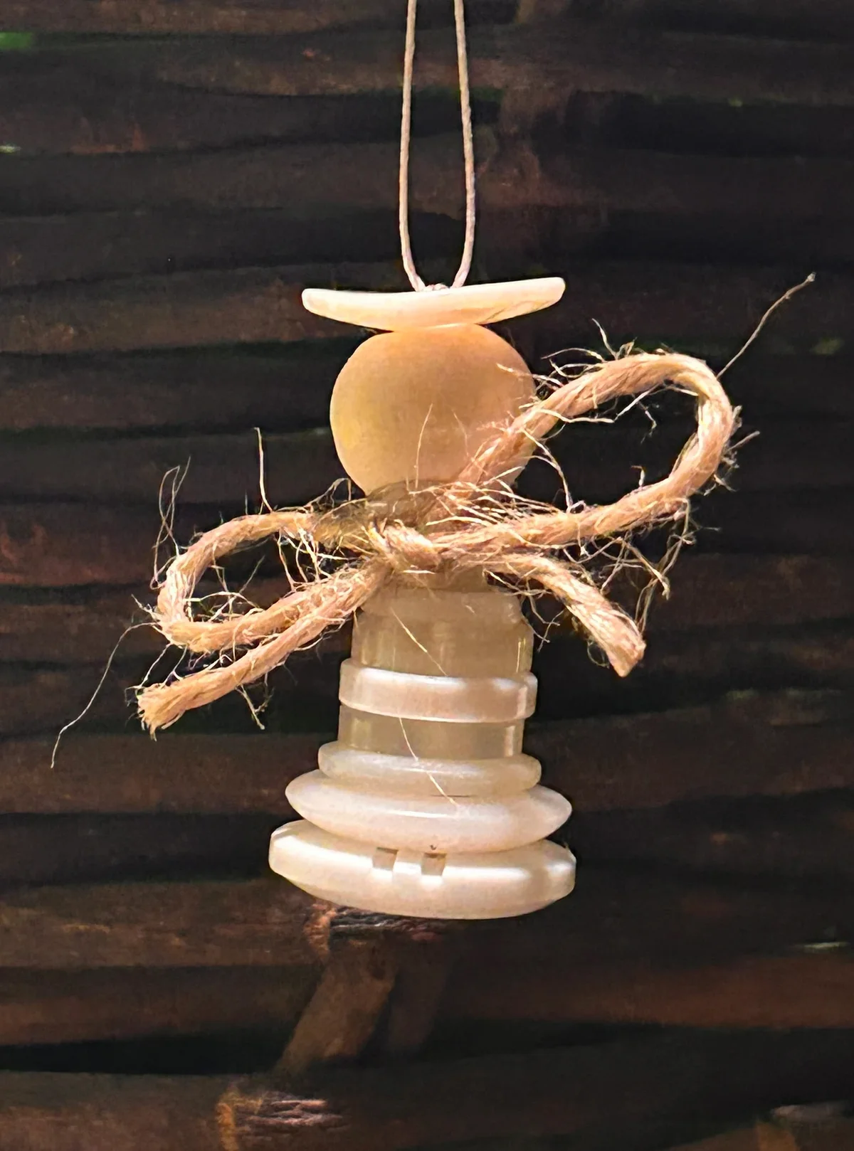 Button Angel Christmas Ornament