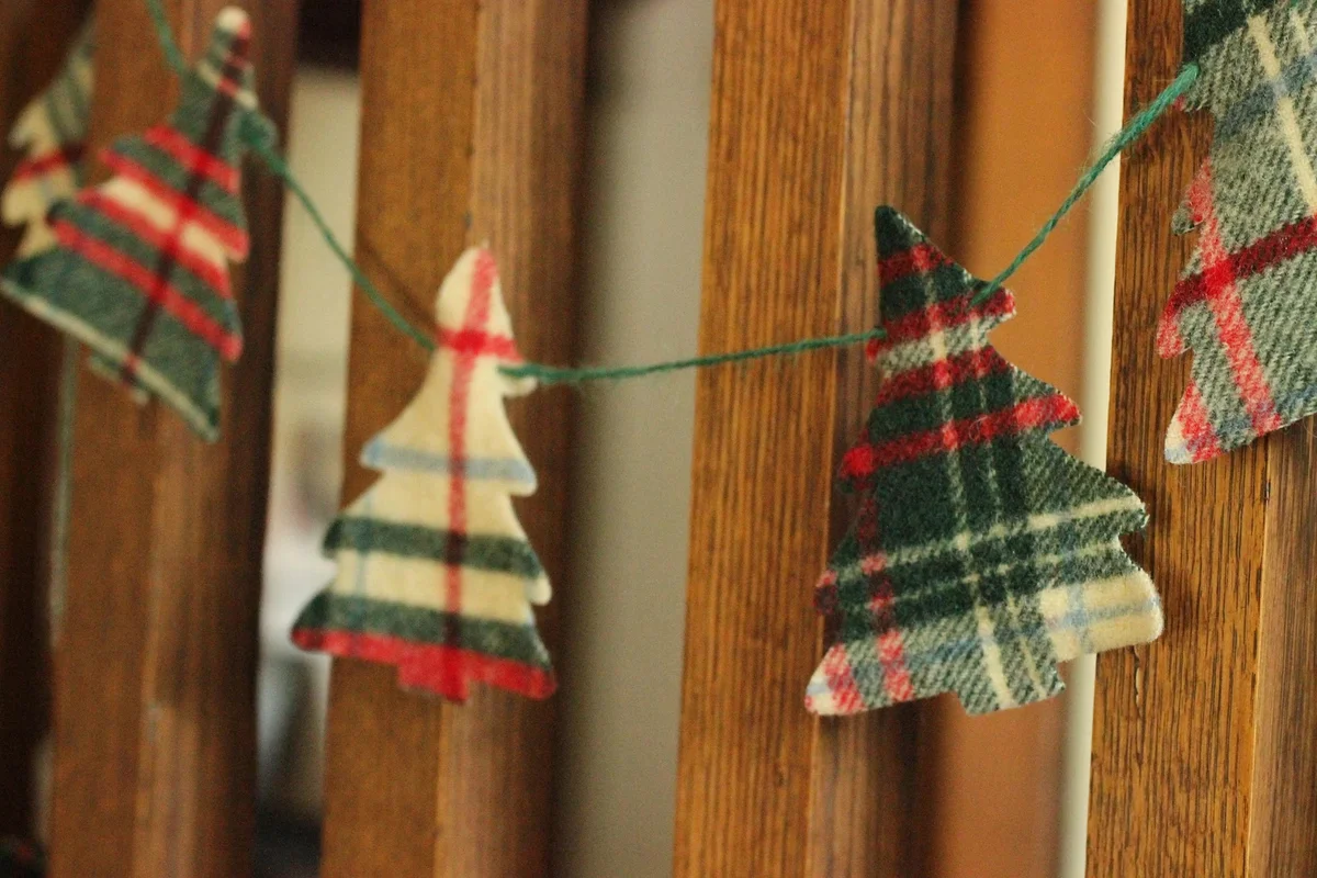 Christmas Recycled Wool Garland Bunting