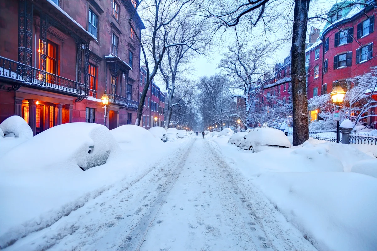 Winter in the Beacon Hill neighborhood of Boston