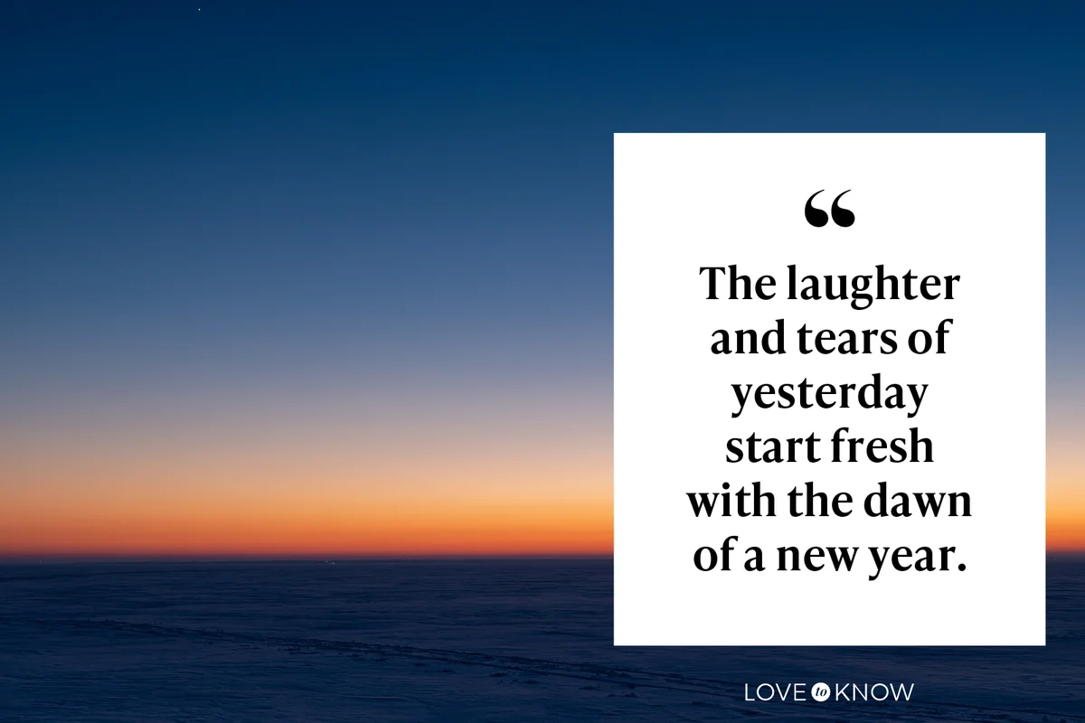 The laughter and tears of yesterday start fresh with the dawn of a new year.