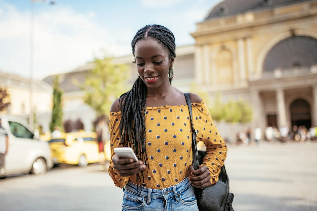 woman with box braids