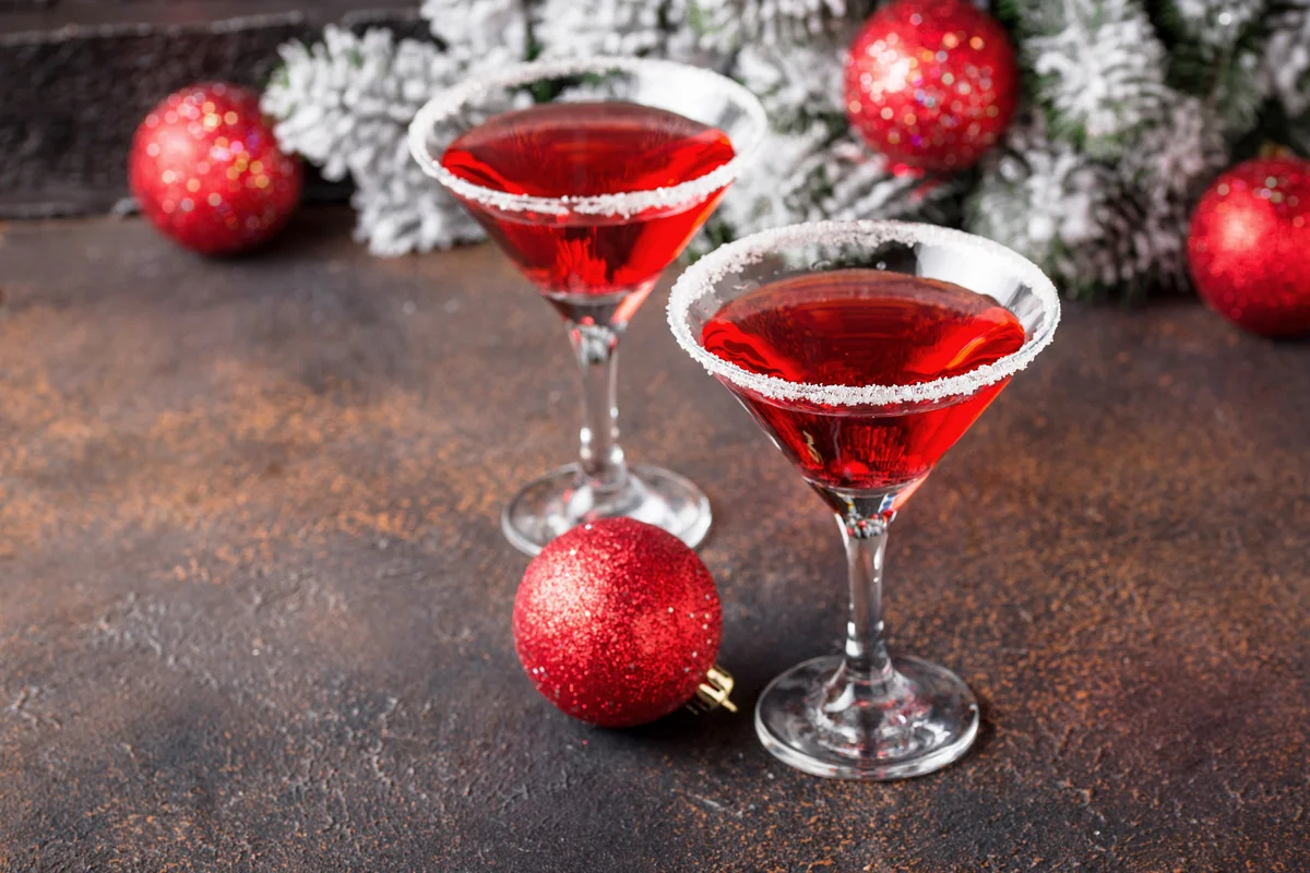 Christmas festive cocktail red martini