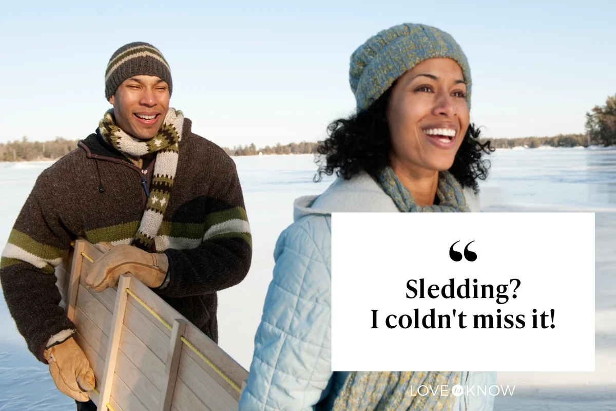 Couple out sledding