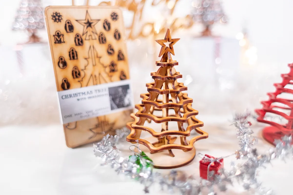 Christmas Tree Kit. Miniature Wooden desktop tree