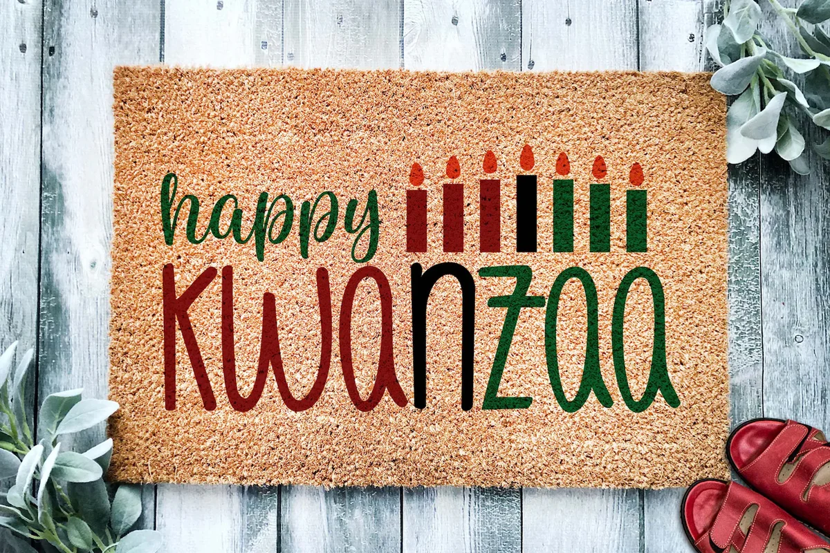 Happy Kwanzaa Door Mat