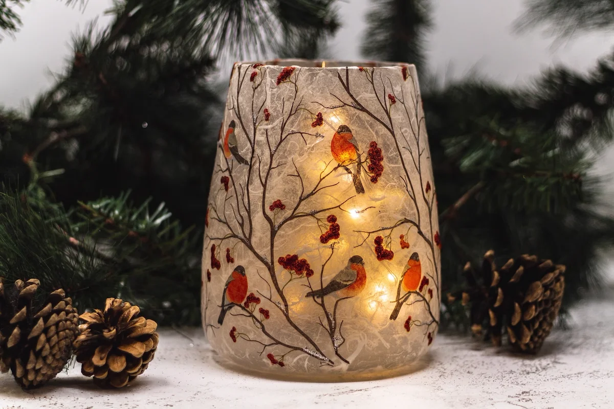 Night Light Lamp Vase Light Gift Home decor Glass vase