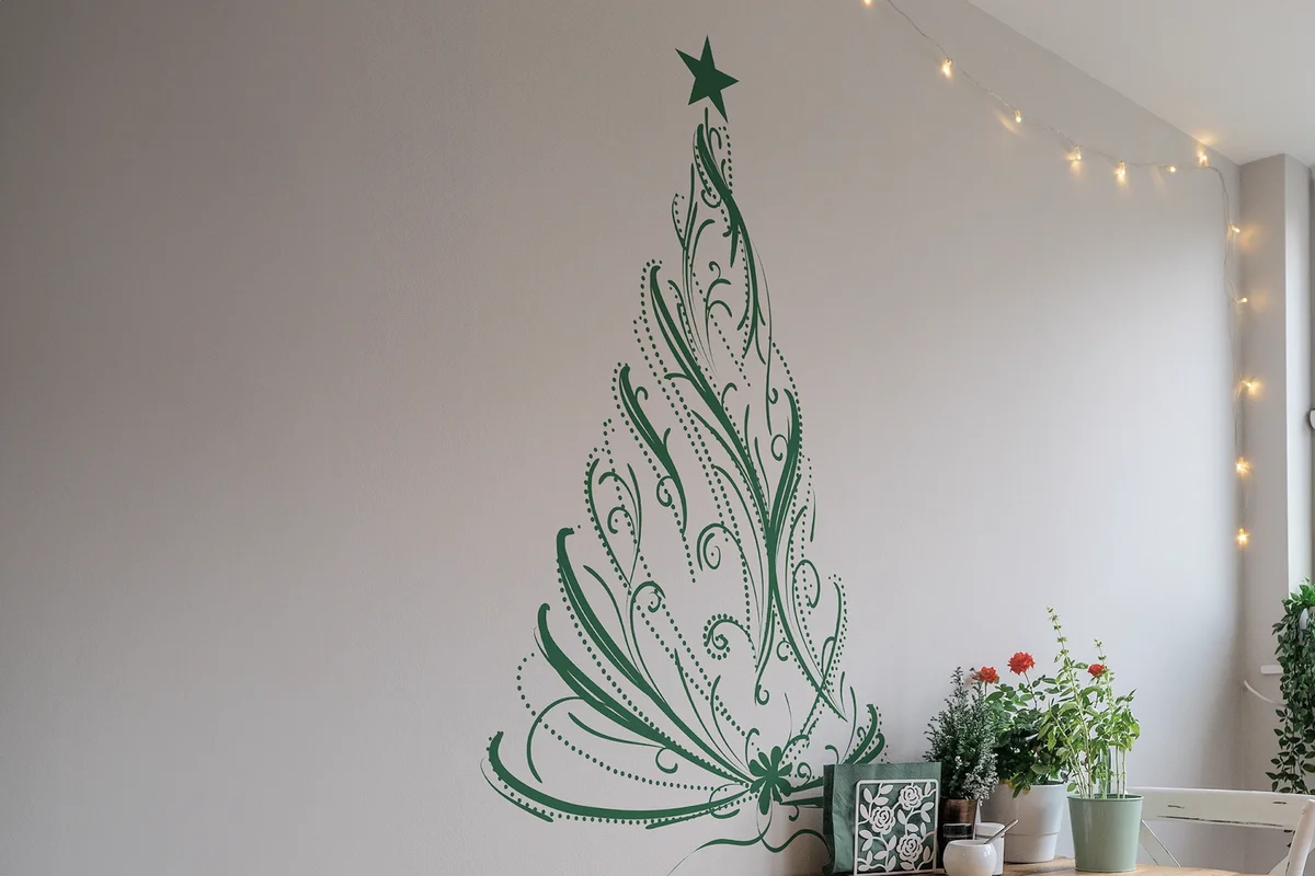 Christmas Tree Wall Decal Sticker. Holiday Decor