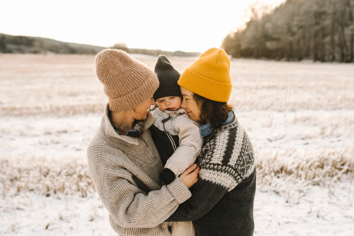 baby in coat in winter