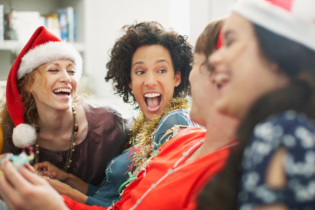 People enjoying Christmas party
