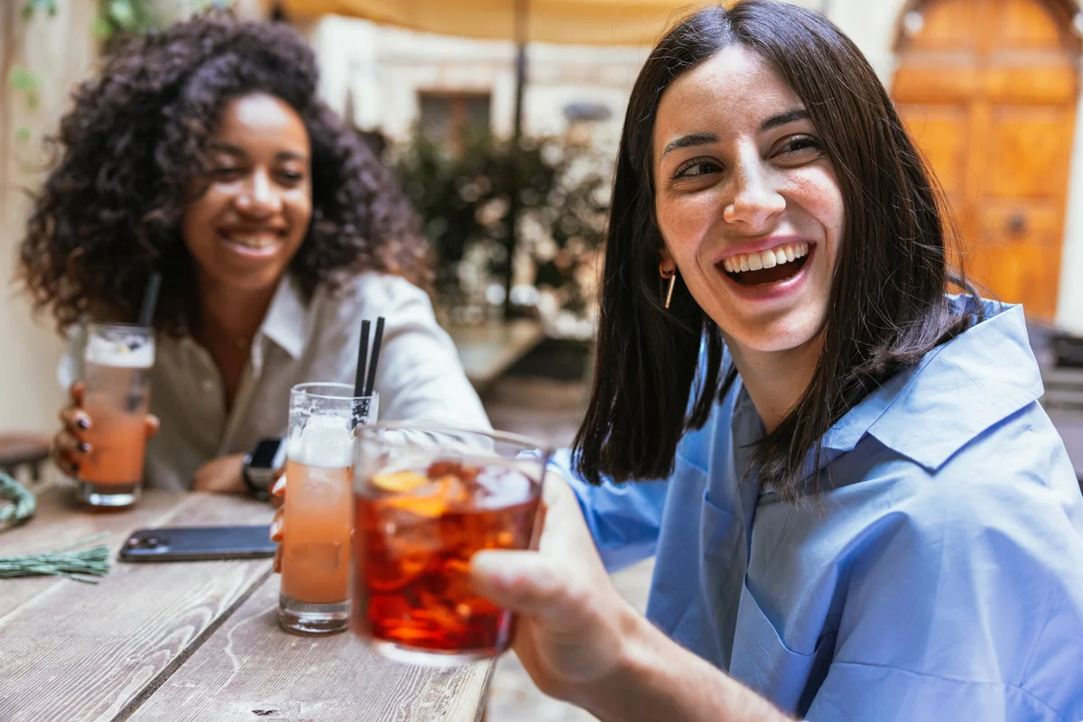 Friends having drinks