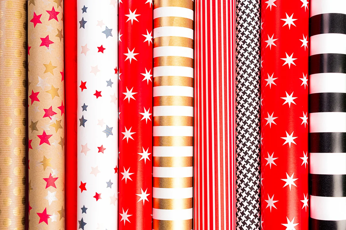 Winter Holidays Multi Colorful Wrapping Paper Rolls