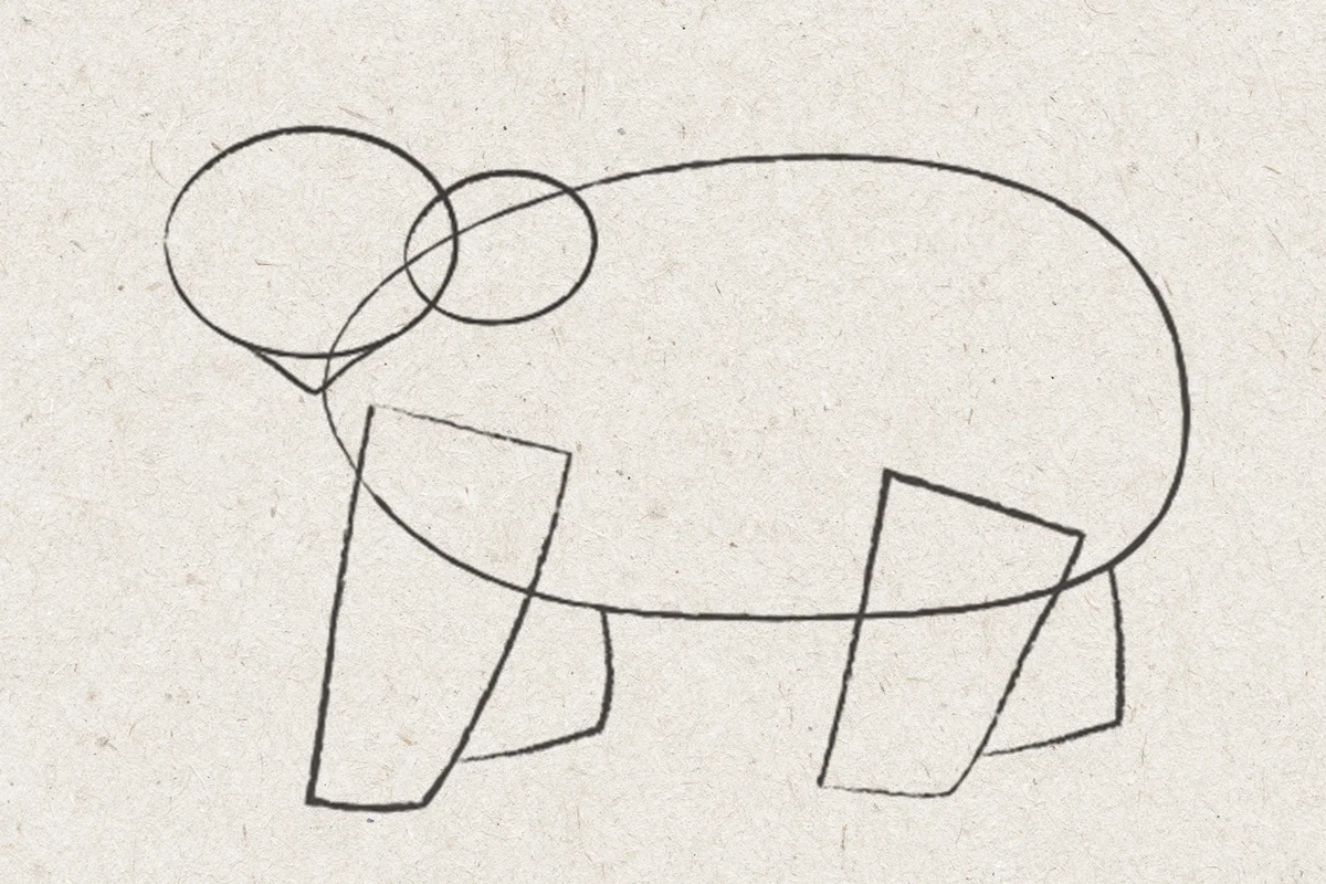 polar bear drawing step 2