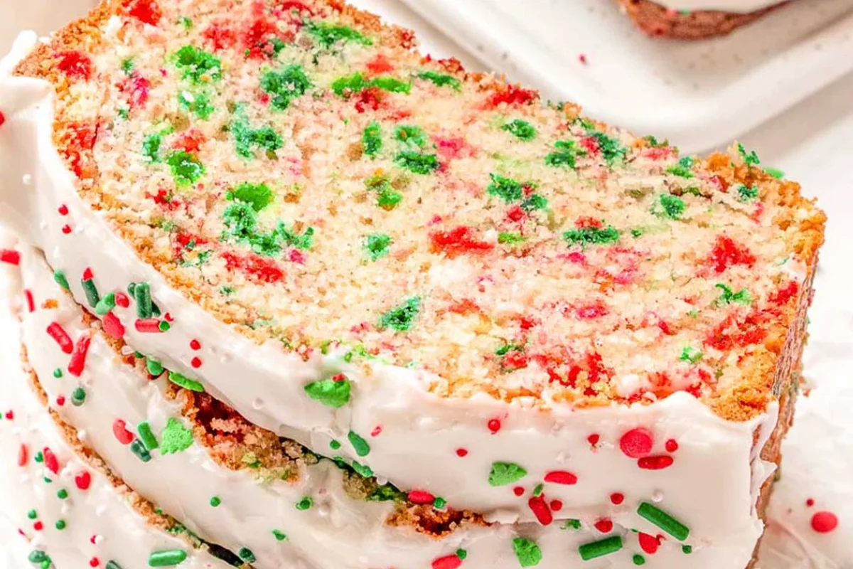 Christmas Funfetti Loaf Bread. Homemade loaf