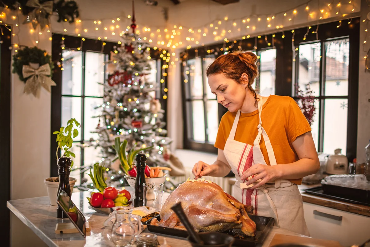 Preparing Stuffed Turkey for Holidays