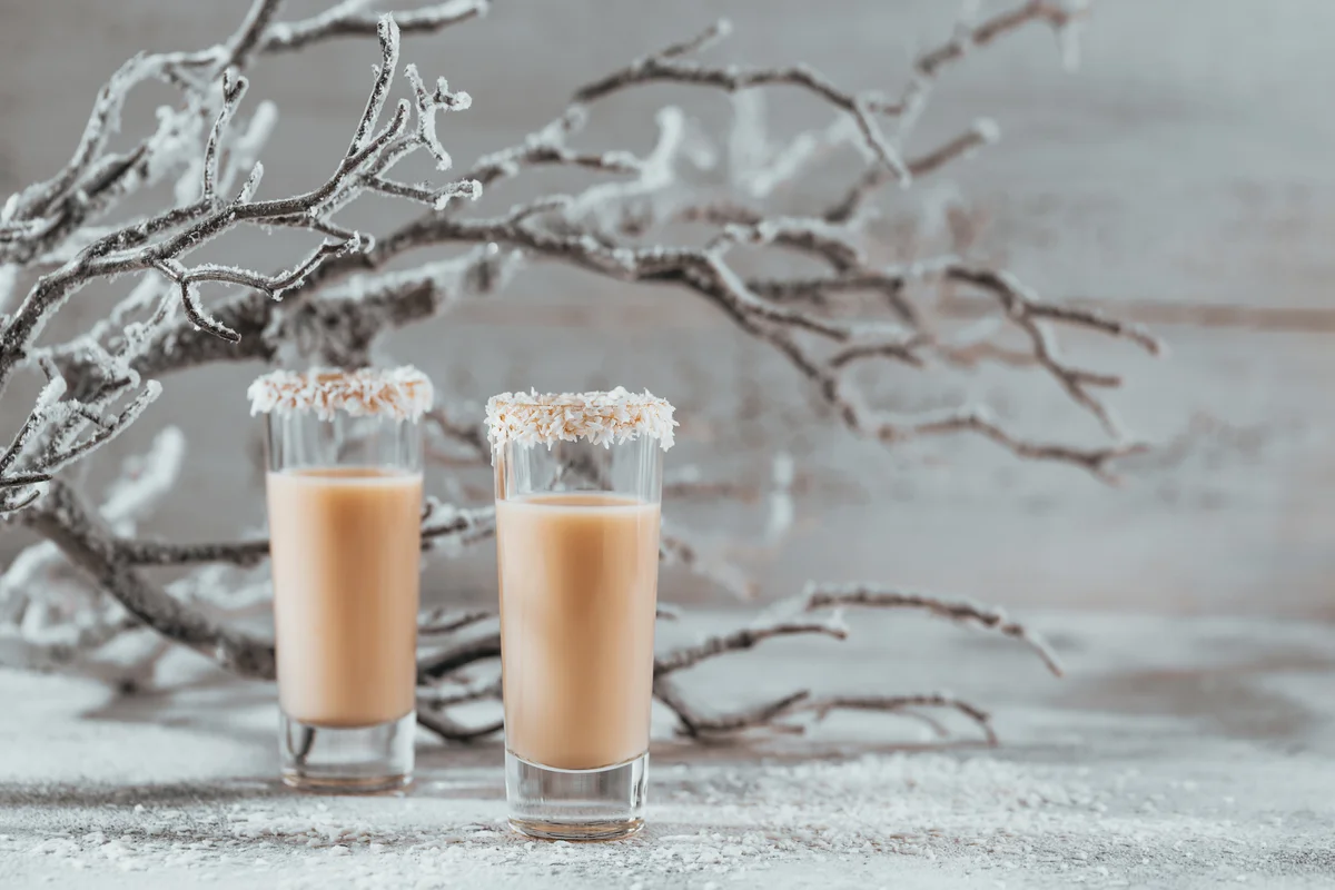 irish cream shots with coconut rim