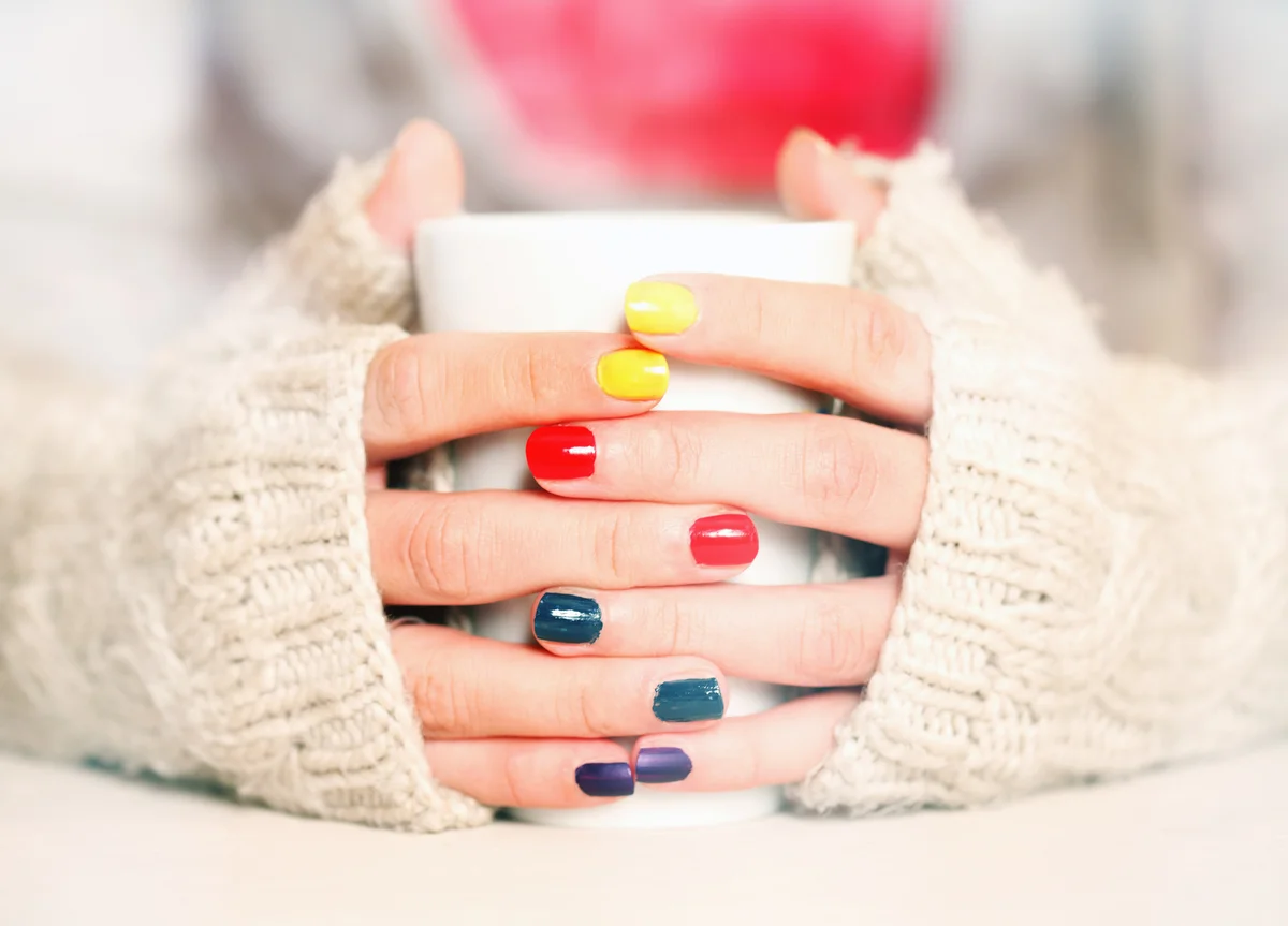 colorful art nails