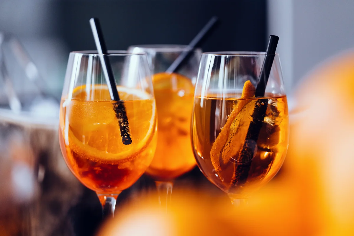 Aperol spritz cocktails
