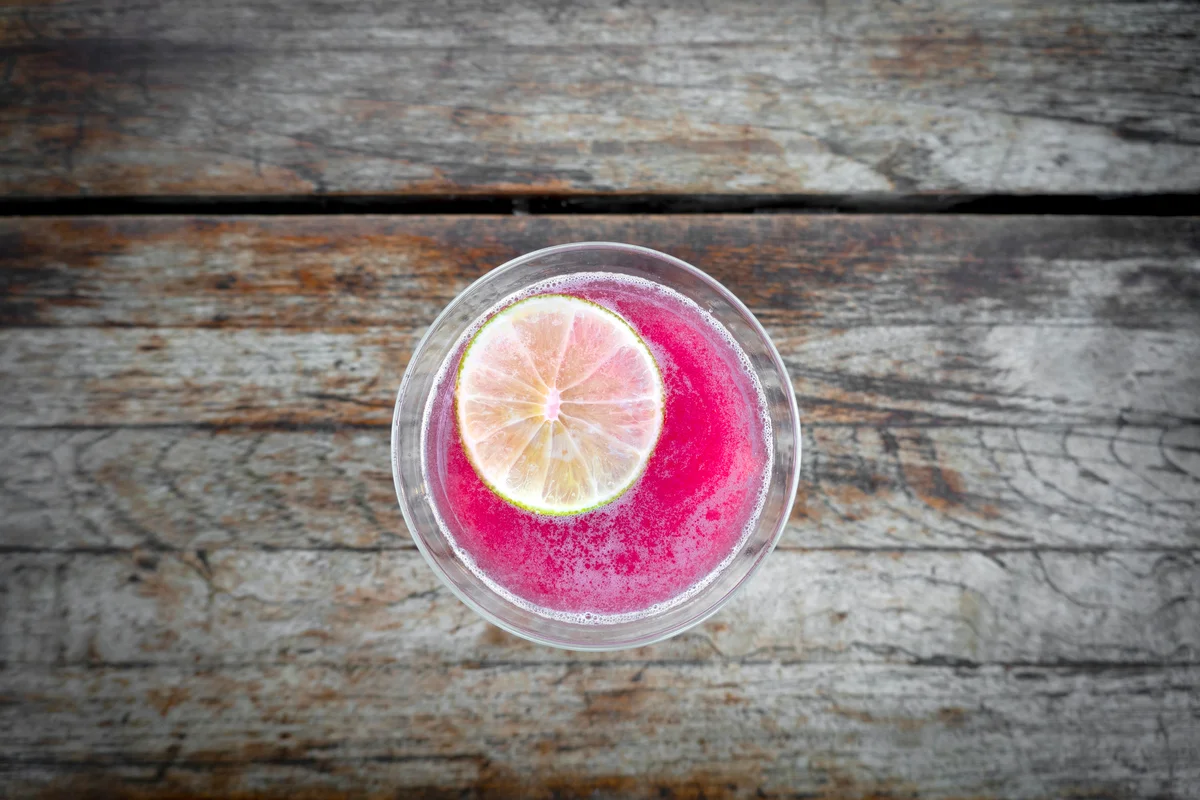 magenta-colored cocktail