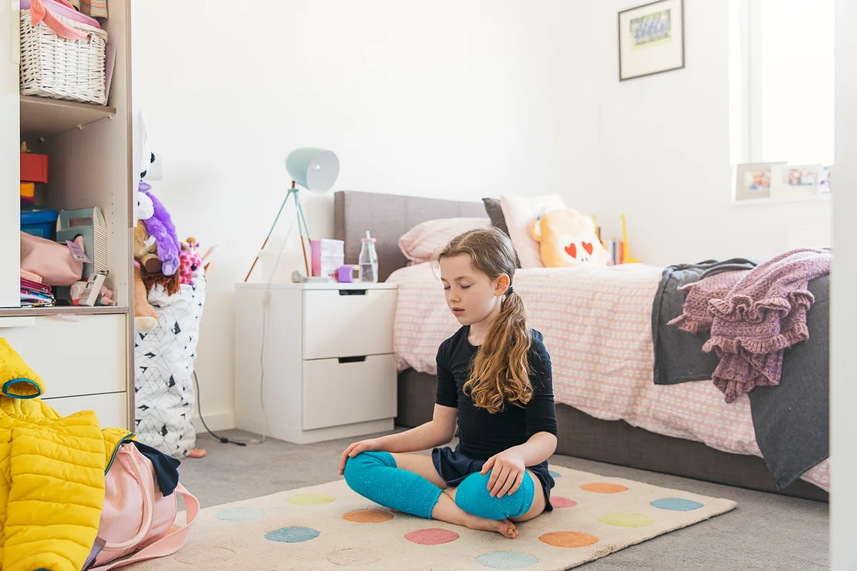 child breathing or meditating