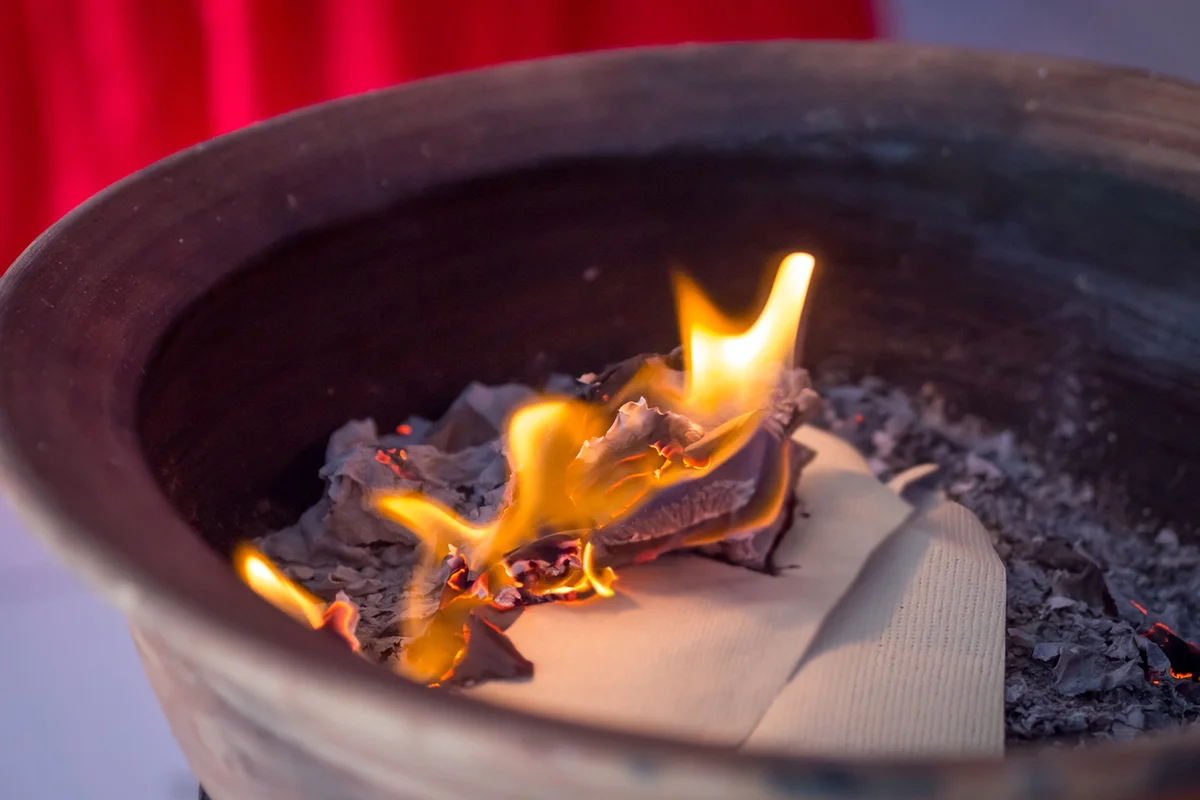 Burning paper