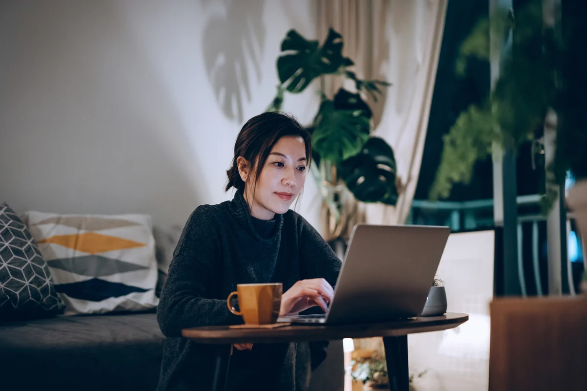 woman working from home