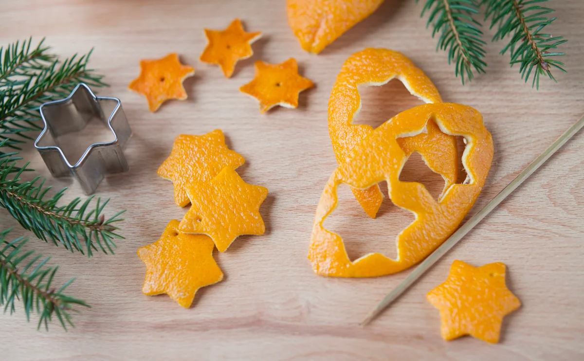 Orange peel Christmas decorations