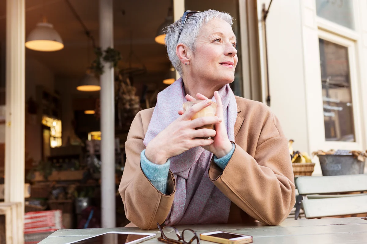 woman with short grey hair
