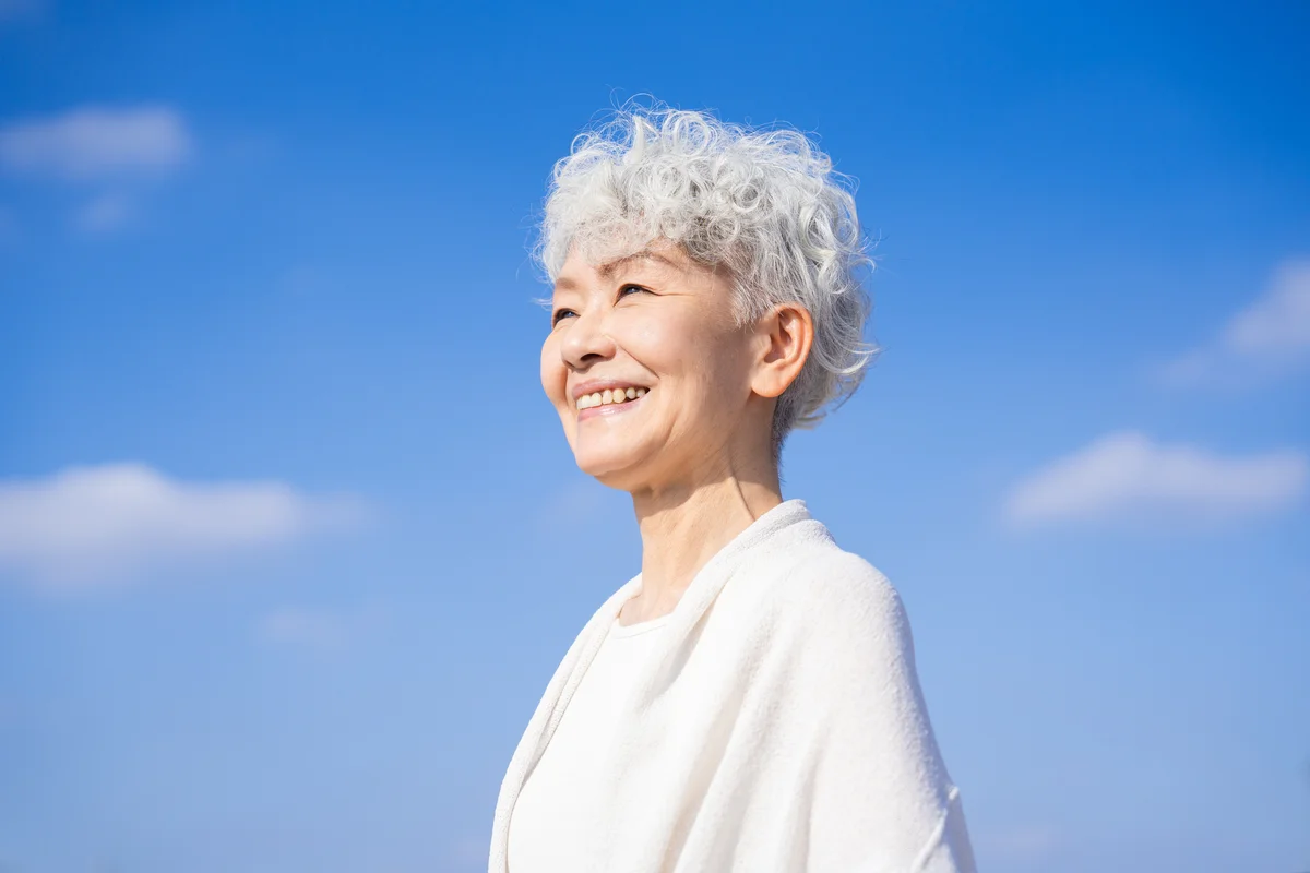 Senior woman looking to the future