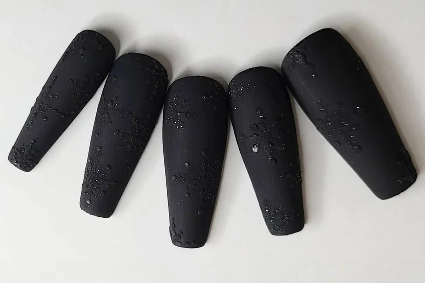 Matte black snowflakes