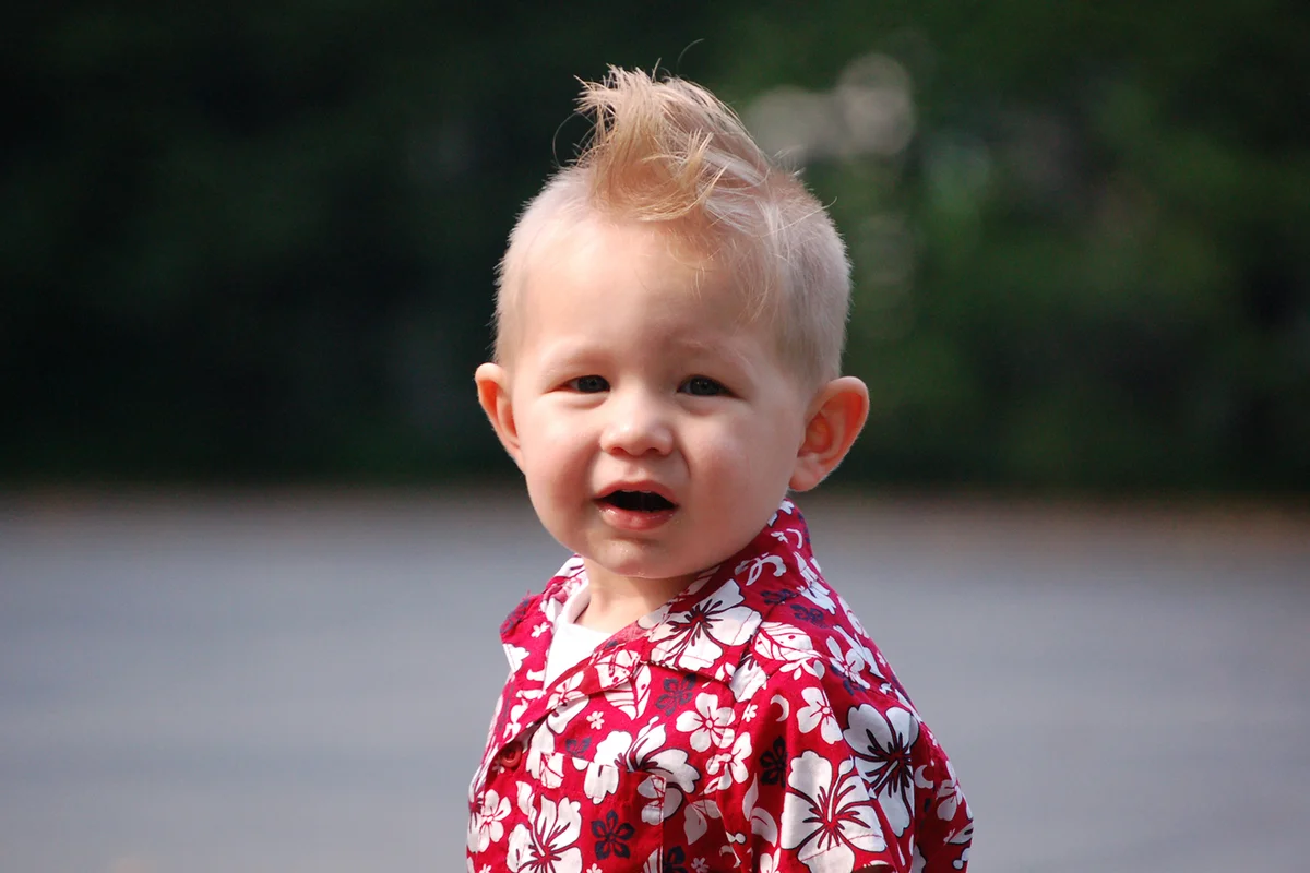 Little Boy with mohawk hairstyle.