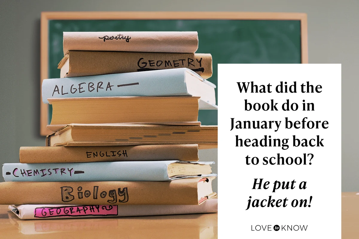 What did the book do in January before heading back to school?

He put a jacket on!