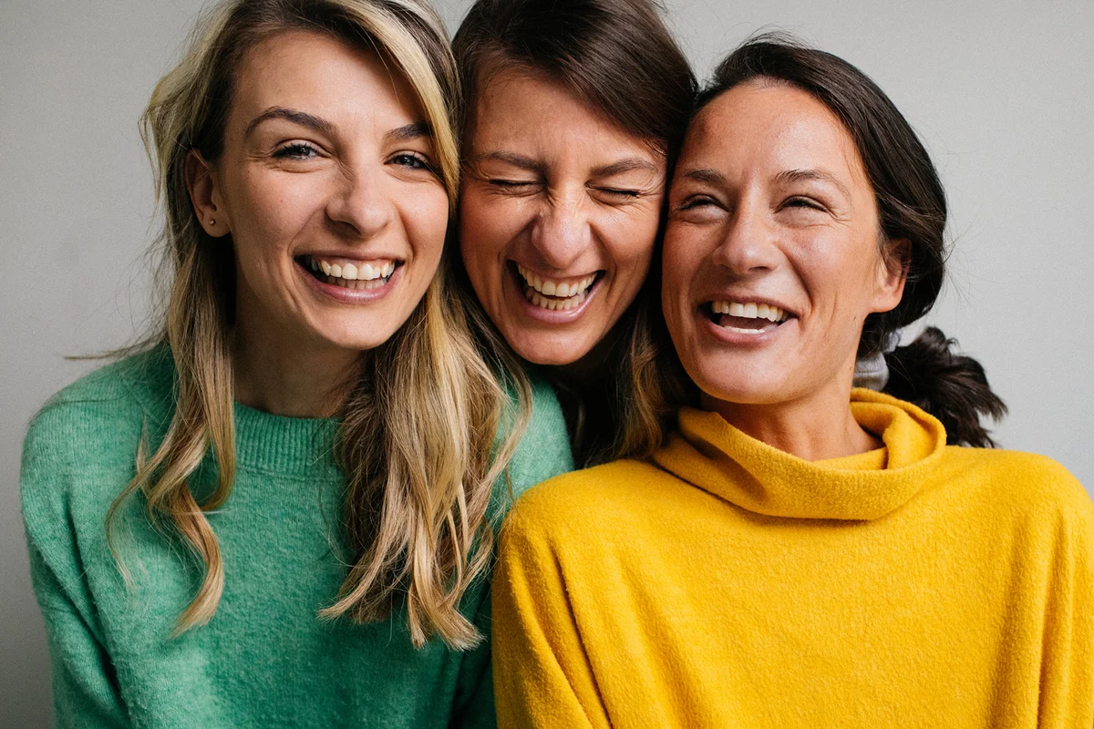 Portrait of smiling sisters
