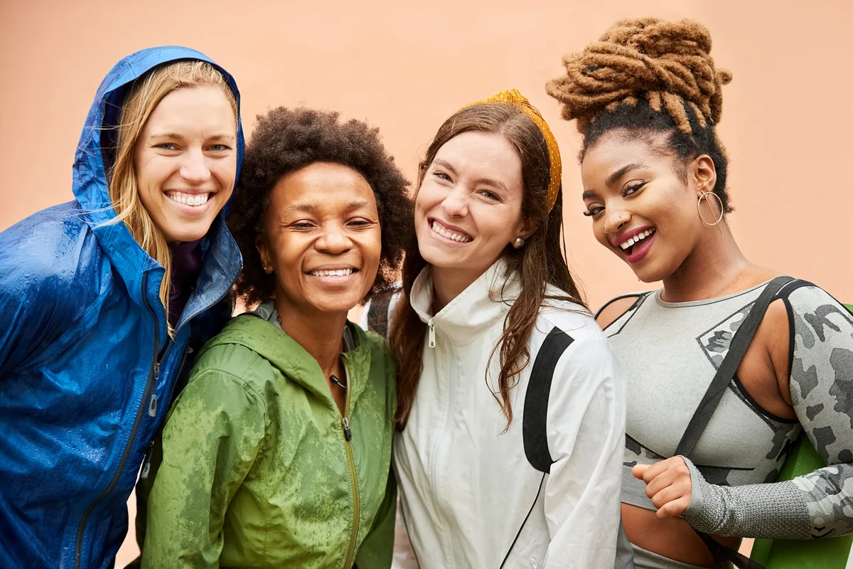 sporty women on a rainy day
