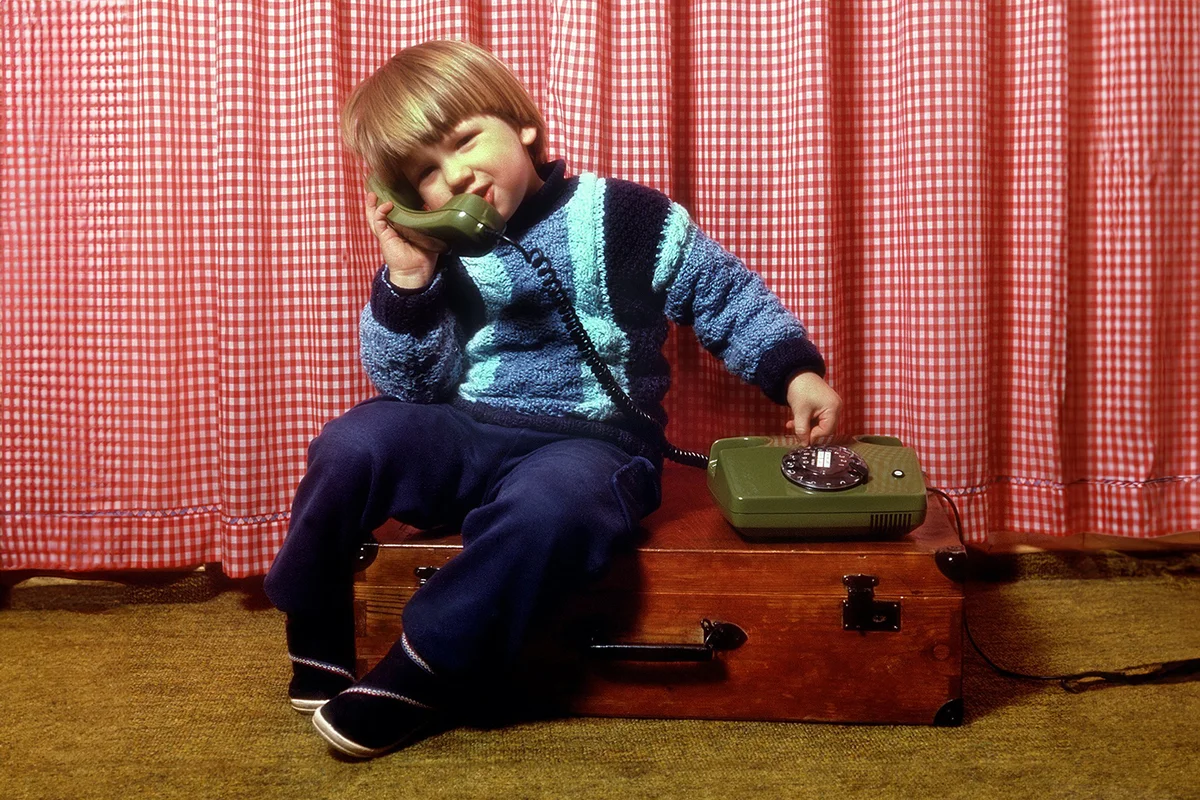 Child speaking on the phone