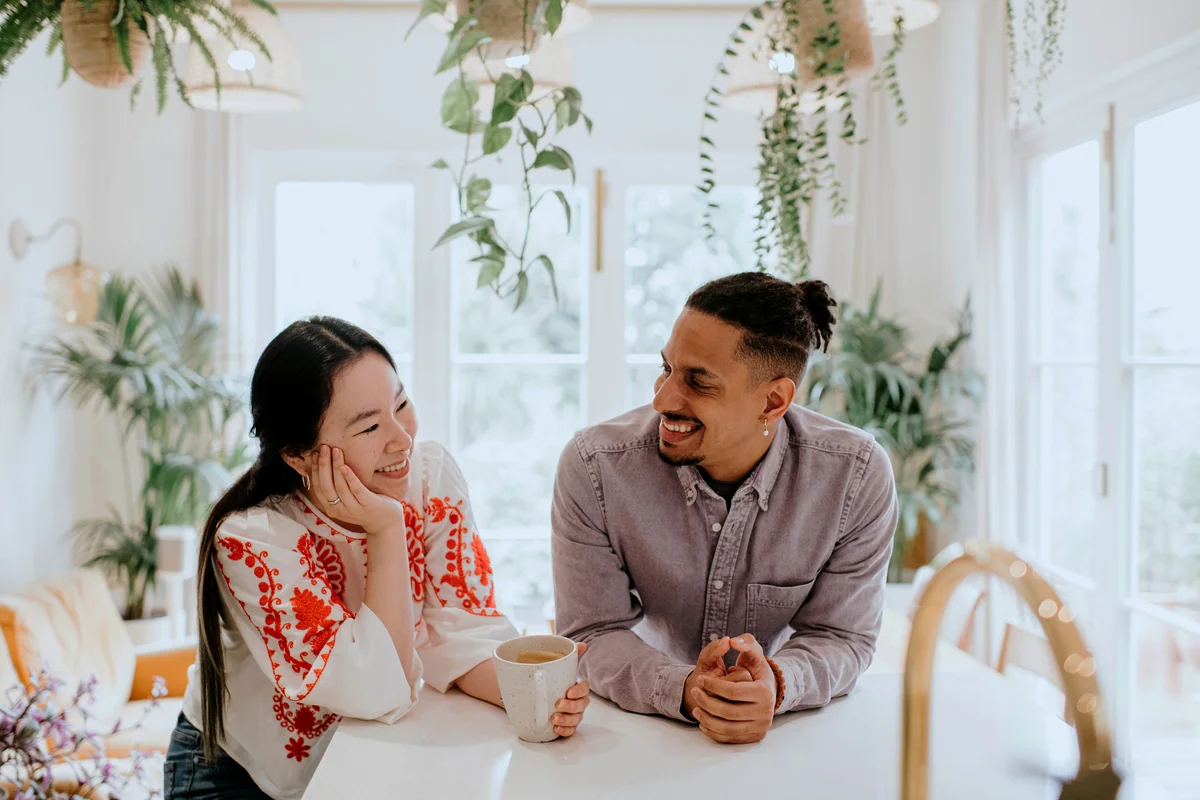 Couple smiling at each other