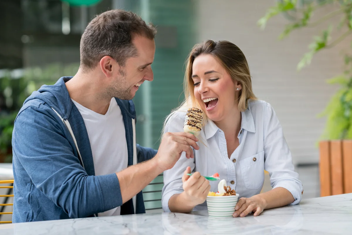 Couple eating ice-cream