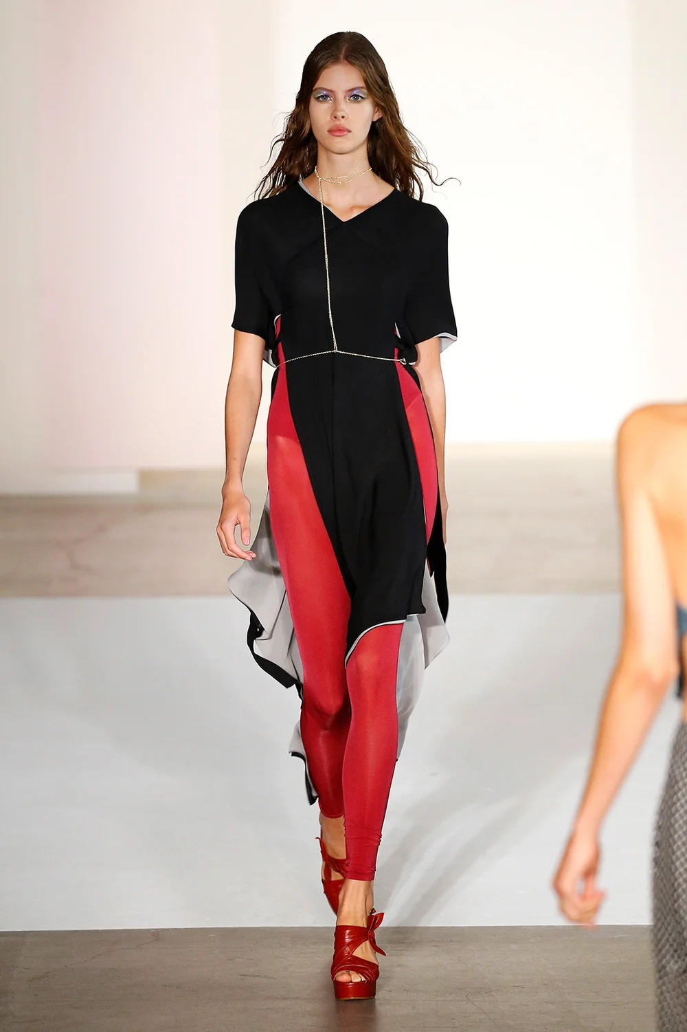 model walks the runway at the Jill Stuart show