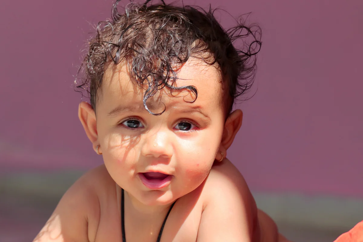 Cute Indian baby smiling