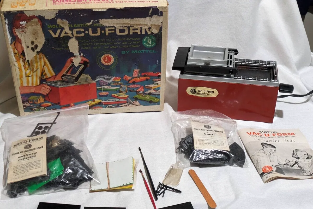 1962 Mattel Vac-U-Form Unit Playset Box Instructions Boats & Military Vehicles