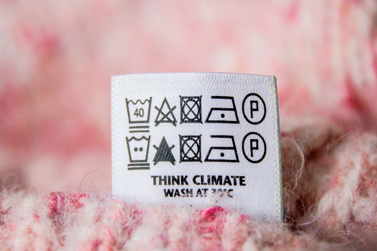 Laundry symbols close up