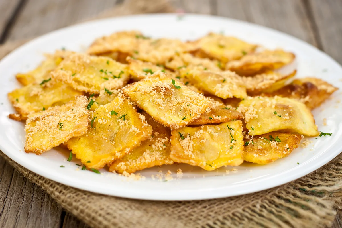 Deep Fried Ravioli with Parmesan Cheese