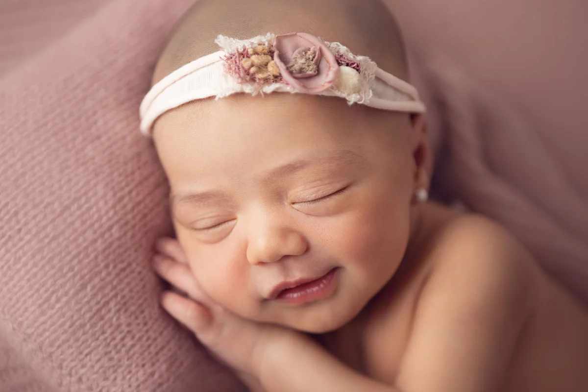 Newborn baby girl sleeping